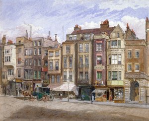 Uitzicht op commerciële panden in de Strand, Westminster, Londen, 1881 door John Crowther
