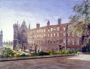 Uitzicht op nr. 3 en 4 Garden Court, Middle Temple, Londen, 1883 door John Crowther