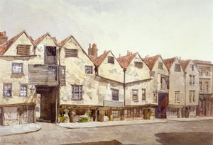 Uitzicht op winkels en huizen, Bermondsey Street, Bermondsey, Londen door John Crowther