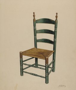 Ladderrugstoel, ca. 1939 door John Cutting