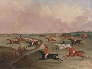 De Quorn-jacht in volle vaart: Tweede paarden, ca. 1835 door John Dalby