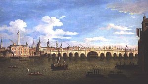 London Bridge, c.1820 door John Dean Paul