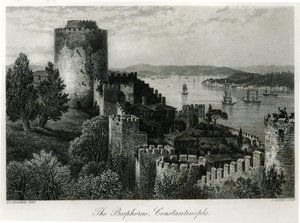 De Bosporus, Constantinopel, gegraveerd door J. Godfrey
