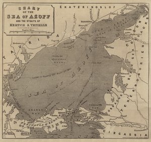 Kaart van de Zee van Azov en de Straat van Kertsj en Yenikale door John Dower