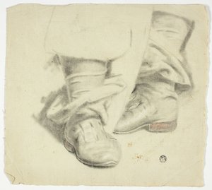 Zeventiende-eeuwse laarzen van staand figuur door John Downman