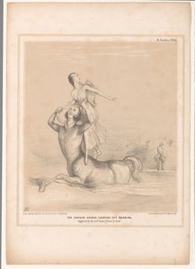 Spotprent met Lord Bentinck als de centaur Nessus door John Doyle