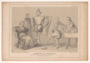 Spotprent met premier Robert Peel en Joseph Hume door John Doyle