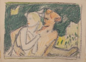 Zonder titel [Vluchttend paar] door John Duncan