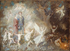 Yorinda en Yoringel in het bos van de heks, 1910 door John Duncan