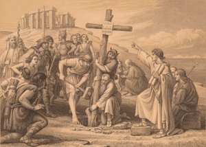 De Eerste Prediking van het Christendom in Groot-Brittannië door John Easton