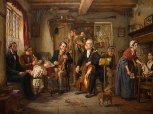 Een Philharmonische Repetitie in een Boerderij, 1860 door John Evan Hodgson