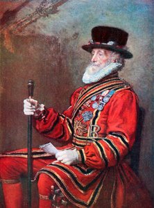 Een Yeoman van de wacht (kleurenlitho)