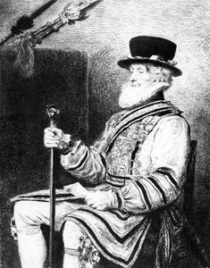 De Yeoman of the Guard, prent gemaakt door Charles Waltner door John Everett (after) Millais