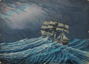 Een zeilschip, Eind 19e eeuw - midden 20e eeuw door John Everett