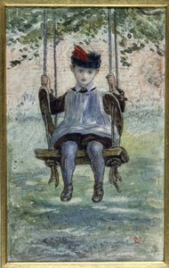 Een jongen op een schommel door John Everett Millais