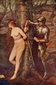Een dolende ridder - figuur uit de ridderromantiek, illustratie uit 