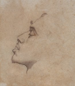 Portret Hoofd van Dante Gabriel Rossetti door John Everett Millais