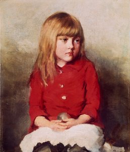 Portret van een jong meisje, eind 19e eeuw door John Everett Millais