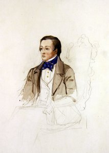 Studie voor portret van R. Stephens van Merton College, Oxford, ca. 1850