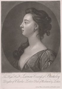 De Zeer Eerwaarde Louisa Gravin van Berkeley, Dochter van Charles Lenox Hertog van Richmond en Lenox door John Faber the younger