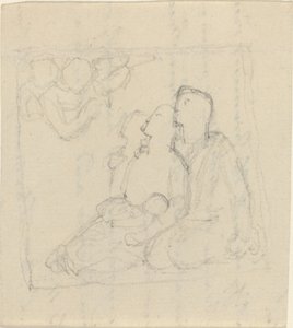 Een Familie Toegesproken door Engelen door John Flaxman
