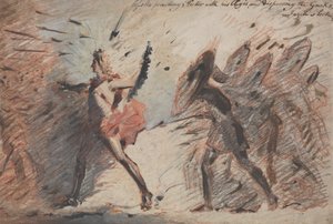 Apollo Voorafgaand aan Hector met Zijn Aegis, en de Grieken Verspreidend, Fuseli