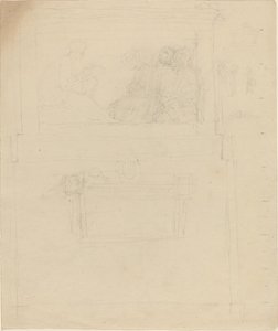 Ontwerpen voor een monument voor Sir William Jones (?) [recto en verso]