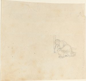 Figuur slapend in een deuropening door John Flaxman