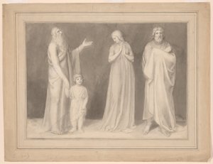 Hannah presenteert Samuël aan Eli door John Flaxman