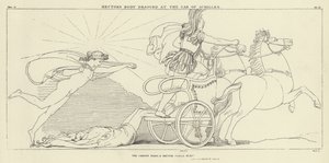 Hectors lichaam gesleept achter de wagen van Achilles
