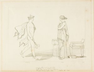 Mercurius en Calypso door John Flaxman