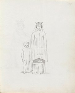 Mevrouw Siddons als Constance met kind door John Flaxman