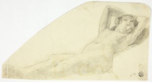 Naakt Meisje In Slaap door John Flaxman