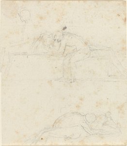 Blad met studies door John Flaxman