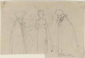 Blad met studies [recto en verso] door John Flaxman