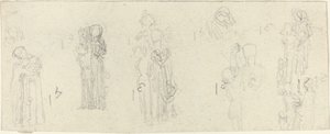 Blad met Studies (recto en verso) door John Flaxman