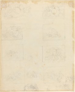 Blad met studies [recto en verso]