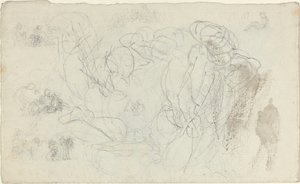 Blad met studies [recto en verso] door John Flaxman