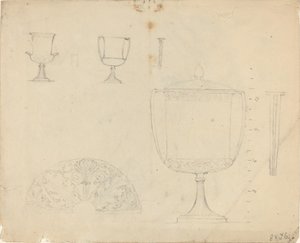Blad met studies door John Flaxman