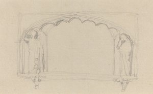 Schets voor een Gotisch Monument (het Simcoe Monument?) door John Flaxman