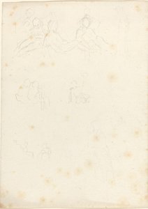 Studies van zittende en liggende figuren door John Flaxman