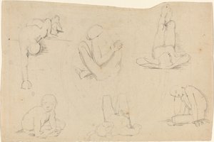 Studies van een mannelijk figuur door John Flaxman