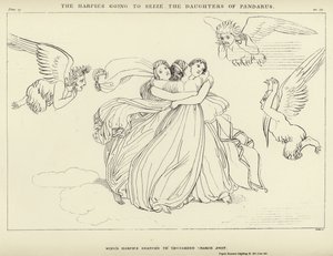 De Harpijen gaan de dochters van Pandarus grijpen door John Flaxman