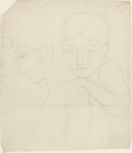 Twee Vrouwenhoofden door John Flaxman