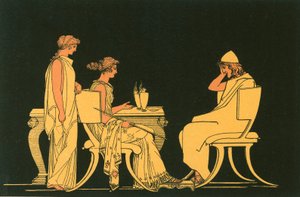 Ulysses aan de tafel van Circe door John Flaxman