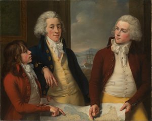 De broers Money: William (1769-1834), James (1772-1833) en Robert Taylor (1775-1803) door John Francis Rigaud