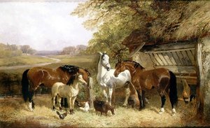 Boerderijdieren in een Landschap