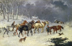 Paarden in de sneeuw