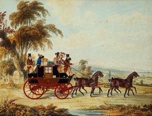 De Brighton - Londen Koets op de Open Weg, 1831 door John Frederick Herring Senior