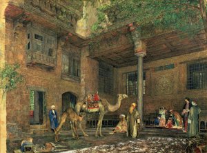 Binnenplaats van het Huis van de Schilder, Caïro door John Frederick Lewis